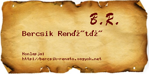 Bercsik Renátó névjegykártya
